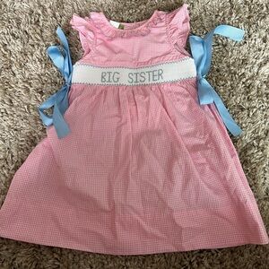 Toddler 3t “Big Sister” smocked dress